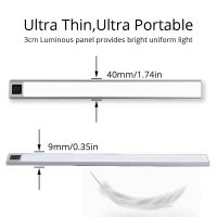 LED USB Kitchen Light Hand Sweep Sensor Ultra Thin 204060cm Rechargeable Closet Wardrobe Lamp Under Cabinet Night Light