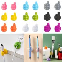 10Pcs Self-Adhesive Wall Decoration Hook Creative Silicone Thumb Key Hanger Hook Home/Office Data Cable Clip Wire Desk Organizer