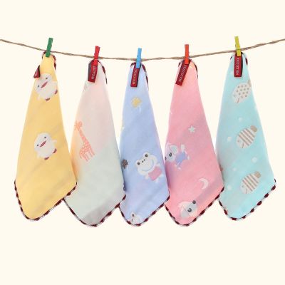 【CC】 5PCS Baby Cotton Face Washcloth Muslin Squares Hand Gauze Newborn Bathing Feeding Kids Handkerchief
