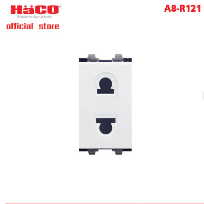 HACO เต้ารับ 2 ขาเดี่ยว 16A 250V ขนาด 1 ช่อง รุ่น A8-R121