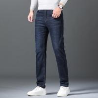 Jeans MenS High -Quality Pants New Elastic Casual Trousers Youth Business Straight Men