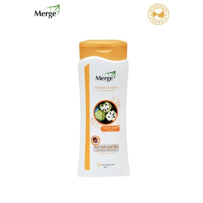 merge-shampoo-เมิร์จ-แชมพูกำจัดเห็บ-หมัด-ด้วยส่วนผสมจากสารสกัดจากเมล็ดน้อยหน่า-300-ml