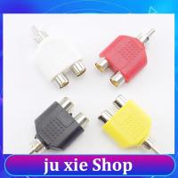 JuXie store 3.5mm RCA Jack 1 Male to 2 Female Y Splitter AV Audio Video Plug Adapter Double Connectors Accessories