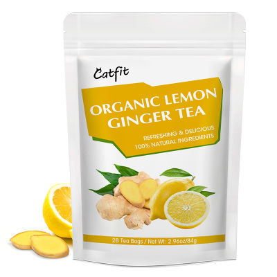 Catfit Herbal Lemon Ginger-Tea Tonifying Kidney Dispel Cold Warm Uterus Uterus Detox-Tea สำหรับประจำเดือน