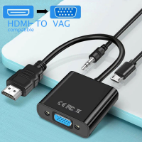 HD HDMI 1080P ไปยังสาย VGA Converter-ตัวรับ VGA หญิงหัวส่งสัญญาณภาพความละเอียดสูงตัวผู้สำหรับแท็บเล็ตแล็ปท็อปชิ้นโปรเจคเตอร์และทีวี