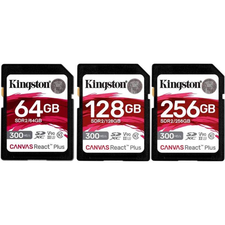 Kingston SDXC Canvas React Plus C10 UHSII SD Memory Card 64GB 128GB