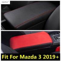 “{》} อุปกรณ์เสริมรถยนต์สำหรับ Mazda 3 2019-2022ที่พักแขนตรงกลางคอนโซลแผ่นแปะ K3แผ่นป้องกันการตกแต่งปกหนัง PU ชุดอุปกรณ์ตกแต่งภายใน