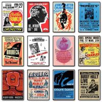 2023 ✑❈ Vintage French Music Venue Poster Jazz Artists Reprints Country Concert Canvas Painting Wall Art Pictures Home Club Pub Decor