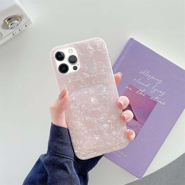 cold-noodles-เลเซอร์หินอ่อนกระเป๋าสตางค์ผู้ถือบัตรโทรศัพท์-case-สำหรับ-iphone-11-13-12-pro-xr-x-xs-max-8-7-plus-se-2บัตรเครดิตสล็อตนิ่มปก