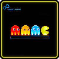 Pac Man Pixel Figure 3D Illusion Led Night Lights Game Visual Action Figure Model Voice Control Lamp For Christmas Birthday Gift