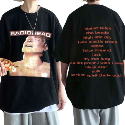 ภาษาอังกฤษ Hip Hop Rock Band Radiohead เสื้อ T ชาย Vintage Punk เสื้อยืดโค้งเพลงอัลบั้มพิมพ์ Tee เสื้อ Oversize streetwear