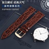 ❀❀ leather watch with round grain crocodile male and female double-sided cowhide high-grade universal soft bracelet anti-sweat breathable