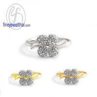 Finejewelthai-แหวน-แหวนเพชร-แหวนเงินแท้-Diamond-CZ-Silver-Ring-R1425cz (ราคาต่อวง เลือกสีตัวเรือนได้)