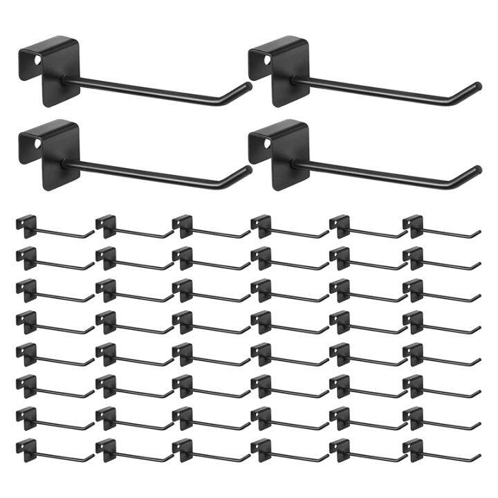 48-pcs-4-inch-black-metal-panel-hook-hanger-square-tube-slatwall-hooks-cubicle-coat-hook-peg-hooks