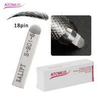 DXY-50 Pcs 18 PIN MICRO Blading ใบมีดเข็มสักสีขาว U Double Arc แต่งหน้าสักคิ้วด้วยตนเองใบมีด