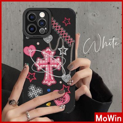 Mowin - เข้ากันได้สำหรับ เคสไอโฟน เคสไอโฟน11 เคส iphone 11เคสหนังนักเรียนเคสหนังนิ่มเคสกันกระแทกป้องกันกล้อง Simple Advanced Personality Cross เข้ากันได้กับ iPhone 14 13 Pro max 12 Pro max 11 xr xs 7 8