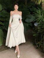 【HOT】✒ Silky Shoulder Cocktail wedding dress vestidos de para bodas