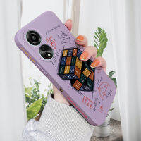 เคสใส่โทรศัพท์สำหรับ OPPO A78 4G เคสโทรศัพท์ดีไซน์ด้านข้างทรงลูกบาศก์รูบิคขอบสี่เหลี่ยมปลอกซิลิโคนเหลวคลุมทั้งหมดเคสกล้อง