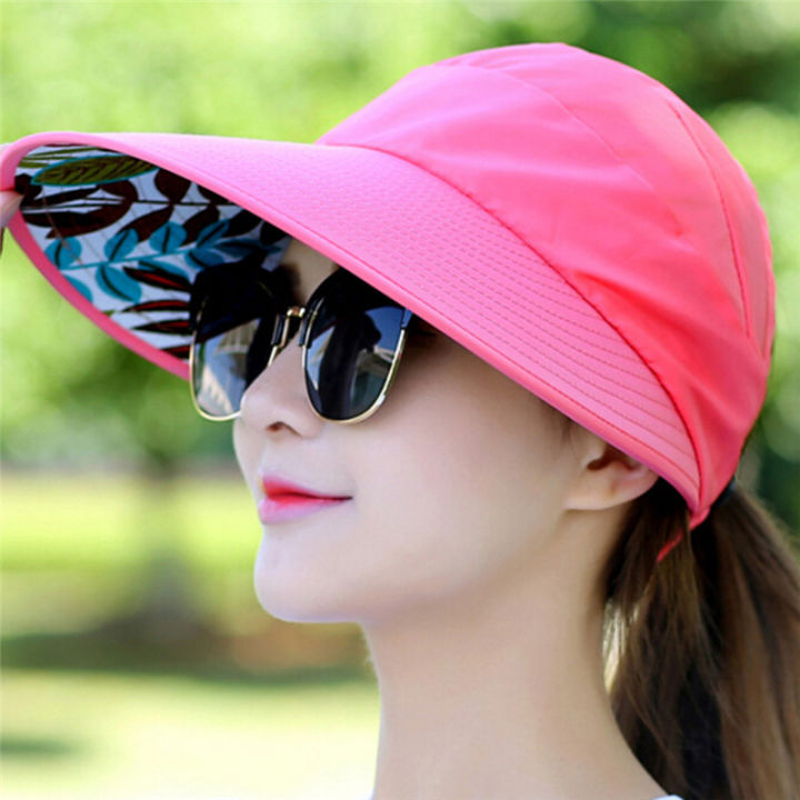 shiqinbaihuo-หมวกกันแดดชายหาดหมวกมีกระบังปีกกว้างปกป้องหมวกกันแดดพับได้กันแสงยูวีแฟชั่นกลางแจ้ง