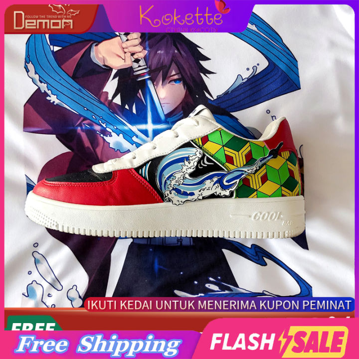 Anime Demon Slayer Shoes dành cho nam nữ Thể thao bóng rổ Hợp tác NIKEE  Fashion Couple Sneakers High Top Shoes 