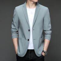 [COD] and Mens Business Jacket Middle-aged Dads Formal Wear Brand High-end Thin Silk