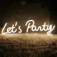 LED Lets Party Neon Sign Light for Party Bar Decor Neon Light Happy Birthday Wedding Transparent Acrylic Custom Neon Light Sign