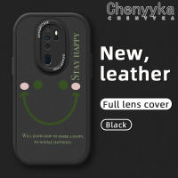 เคส Chenyyka สำหรับ A9 OPPO 2020 A5 2020 A9 F11 2019 A9x เคสการ์ตูนรูปหน้ายิ้มเรียบง่ายเคสโทรศัพท์หนังนิ่มแฟชั่นเคสกันกระแทกซิลิโคนฝาครอบเลนส์แบบเต็มเคสป้องกันกล้อง