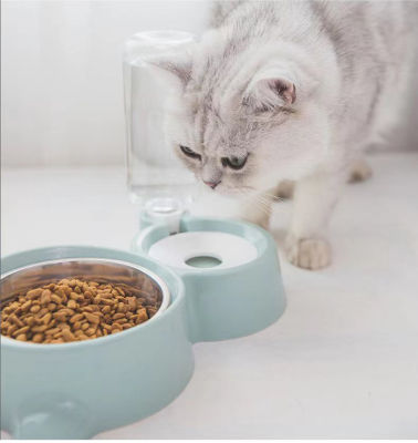 Automatic Pet Feeder For Cats And Dogs Pet Articles For Automatic Feeding And Watering Pet Bowl Automatic Food Dispenser Automatic Water Dispenser For Cats And Dogs Blue Pet Dog And Cat Feeder