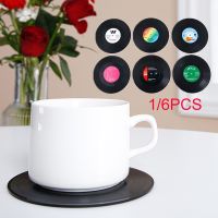 2/4PCS Colorful Retro Coaster Vinyl Record Disk Coasters Funny CD Cup Mats Heat-resistant Non Slip Pad Kitchen Accessories Tools