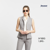 Jousse Business Jacket เสื้อแจ็คเก็ตสีเทา ดีเทลแขนกุดเพิ่มลุกเล่นให้กับการแต่งตัว (JV1BDG)