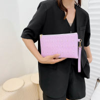 Vintage Alligator Pattern PU Leather Envelope Bag Solid Color Wristlet Bags Women Party Evening Pouch Bags Long Wallet