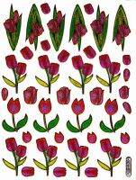 สติกเกอร์ดอกทิวลิป Tulips ดอกไม้ การ์ตูนปาร์ตี้ น่ารัก สีสันสดใส สำหรับเด็กพัฒนากล้ามเนื้อ สำหรับติดพื้นผิวที่ต้องการ ขนาด 13 X 10cm ST150