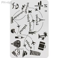 1pc Travel Stencil Painting Template DIY Decor Embossing Craft Accessories Sjablonen Scrapbook Reusable Office School Supplies