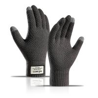 hotx【DT】 Knitted Gloves Men Outdoor Driving Woolen Thick Soft