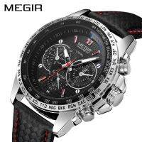 【July hot】 A generation of MEGIR mens watch sports hot-selling fake three-eye luminous 1010G