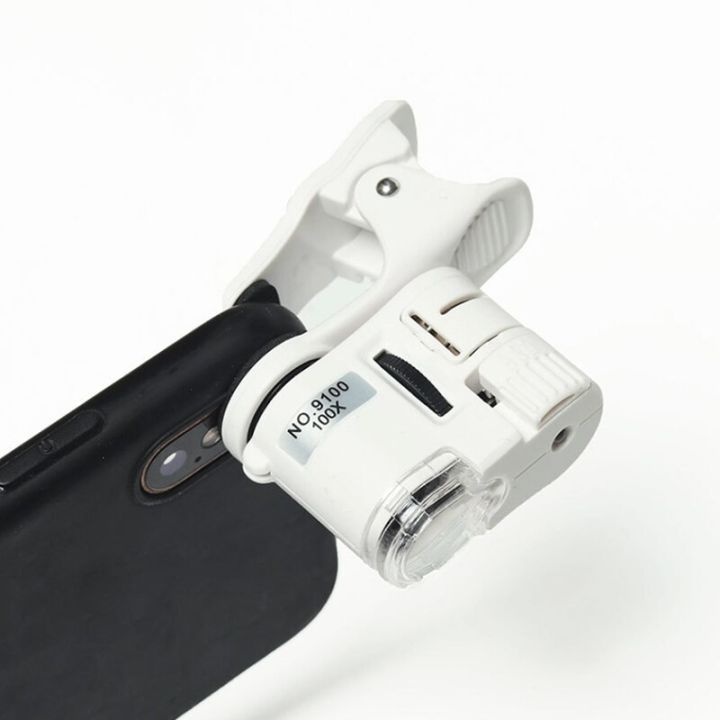กล้องจุลทรรศน์ดิจิทัล100x-ไมโครสโคปโทรศัพท์พร้อมที่หนีบซูมกล้องมาโครเลนส์ขยายไฟ-led-อเนกประสงค์มือถือ