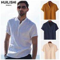 เสื้อโปโลสำหรับผู้ชาย HUILISHI 9COLOUR ปกจีนผ้าฝ้ายแขนสั้นผู้ชายเสื้อโปโลเสื้อเชิ้ตโปโล