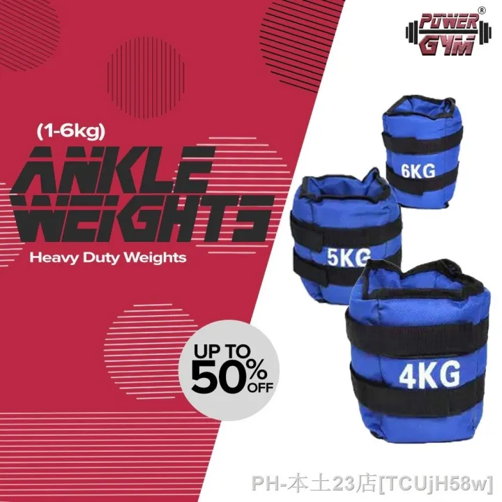 TCUjH58w 1kg6kg Powergym Pair Of Ankle / Wrist Weights (Velcro Locks