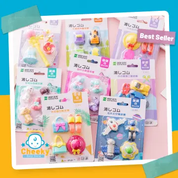 Kawaii Erasers | Christmas Tree Erasers | Snowman Eraser | Santa Claus  Eraser | Puzzle Erasers |Cute Japanese Stationery Supplies (3pcs)