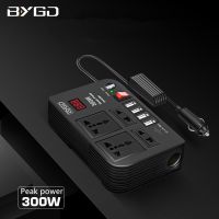 BYGD 300W Car Inverter DC 12V to AC 220V Converter Outlets 4 USB Fast Charging Universal Socket Power Adapter Inverter