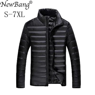 ZZOOI NewBang Plus 5XL 6XL 7XL Duck Down Jacket Mens Feather Ultralight Down Jacket For Men Park Outwear With Carry Bag Overcoat