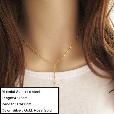 JDY6H Minimalist Stainless Steel Bamboo Chain Necklaces For Women 14K Gold Necklace Pendant Jewelry Wholesale/