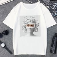 หลีกเลี่ยงดู Medusa T เสื้อผู้หญิง Spoof บุคลิกภาพ Vogue Tshirt ฤดูร้อน Harajuku ความงามแขนสั้นเสื้อยืดสีขาว