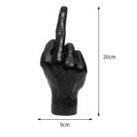 Black Personalized Resin Middle Finger Ornament Gesture Desktop Decor Art Crafts Ornaments Statue Figurine Sculpture Household Decors