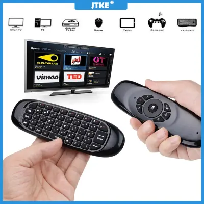 JTKE คีย์บอร์ดไร้สาย2.4GHz Air Fly Mouse รีโมทคอนโทรลคีย์บอร์ดเกมไร้สายสำหรับเครื่องเล่น Android สำหรับ Smart TV PC
