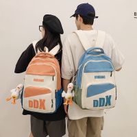 [COD] 2022 new Korean version of the letter matching backpack large high school student schoolbag capacity travel leisure