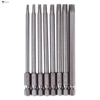 ไขควงไขควง Torx แม่เหล็ก1/4นิ้ว WF T8-T40 8ชิ้น100มม. เครื่องมือก้านหกเหลี่ยม