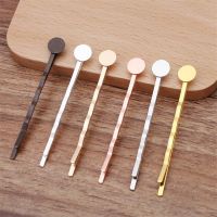 ¤۞ 20pcs 6/8/10/12mm Headwear Jewelry Settings Hair Clip Cabochon Base Blank Bezel Trays For Cameo DIY Hairpins Barrettes Making