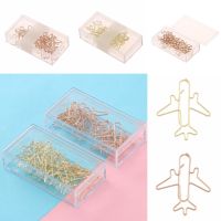 10/12/20/50pcs/set Rose Gold Airplane Metal Paper Clips Escolar Bookmarks Memo Clip Binder Clip Stationery Book Note Decoration