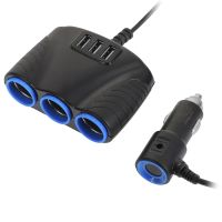 Multifunctional Car Cigarette Lighter 3 IN 1 Automobile Multi Socket Adapter Splitter Auto USB Charger Adapter Car Parts12V 24V Household Security Sys